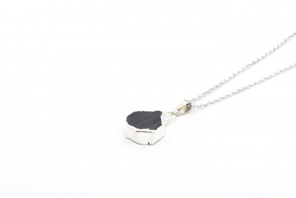 Hakiki Doğal Siyah Turmalin Taşı Kolye Ucu - Resim 2