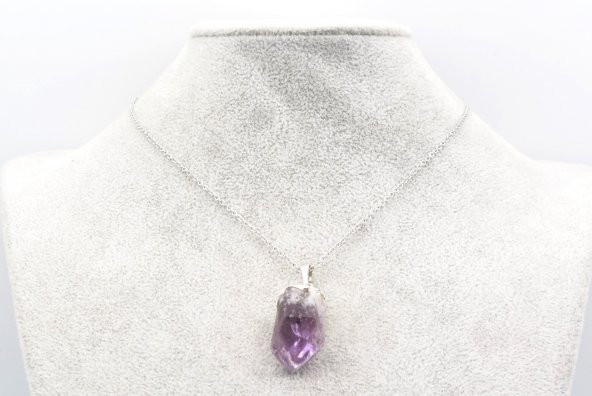 Hakiki Doğal Diş Ametist Kolye Ucu 005 - Resim 3