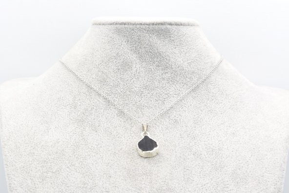 Hakiki Doğal Siyah Turmalin Taşı Kolye Ucu - Resim 3