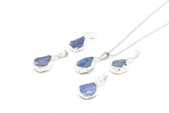 Hakiki Doğal Mavi Kyanit Taşı Kolye Ucu 003 ürün görseli 1