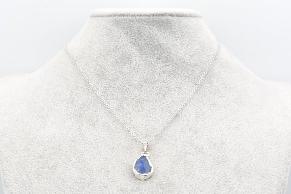 Hakiki Doğal Mavi Kyanit Taşı Kolye Ucu 003 - Resim 3