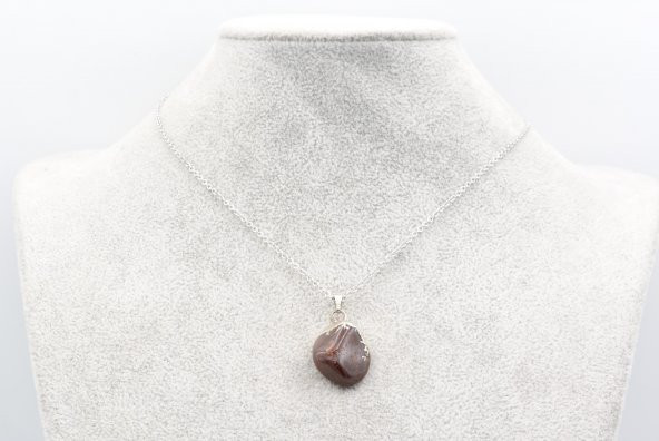 Hakiki Doğal Lal Granat Taşı Kolye Ucu - Resim 3