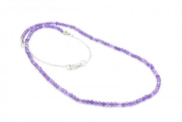 Hakiki Faset Kesim Doğal Ametist Taşı Kolye 1.Kalite ürün görseli 1