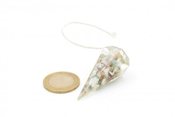 Hakiki Doğal Larimar Taşı Orgonit Pandül 1.Kalite - Resim 3