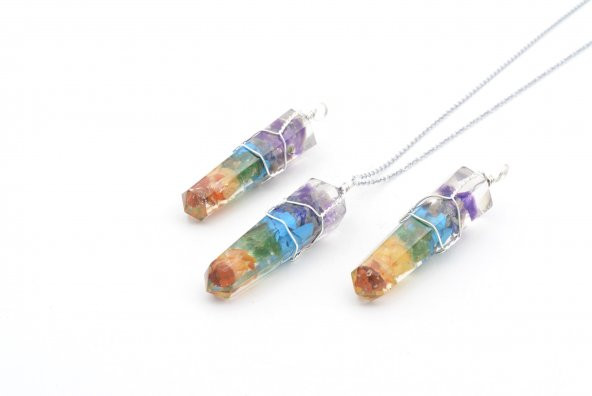 Hakiki Doğal Karışık Taşlı Çakra Orgonit Kolye Ucu 1.Kalite 002 ürün görseli 1