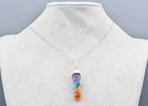 Hakiki Doğal Karışık Taşlı Çakra Orgonit Kolye Ucu 1.Kalite 003 - Resim 2