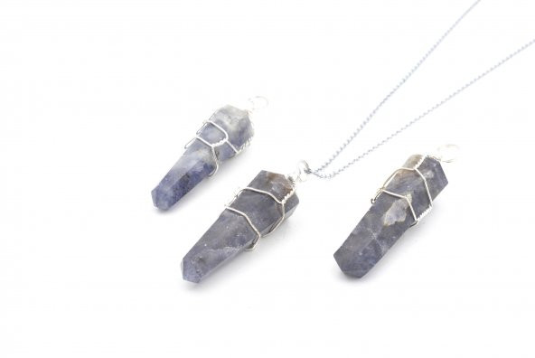 Hakiki Doğal İyolit Taşı Kolye Ucu 1.Kalite ürün görseli 1