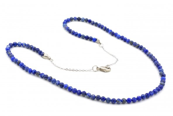 Hakiki Faset Kesim Doğal Lapis Lazuli Kolye 1.Kalite - Resim 3