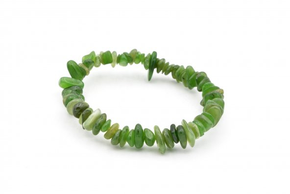 Hakiki Doğal Kırık Taş Kanada Yeşim Taşı Kolye Bileklik Set - Resim 2