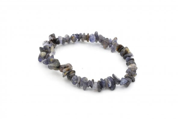 Hakiki Doğal Kırık Taş İyolit Taşı Kolye Bileklik Set - Resim 3