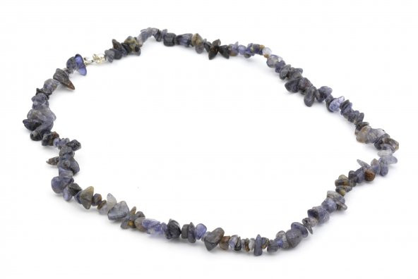 Hakiki Doğal Kırık Taş İyolit Taşı Kolye Bileklik Set - Resim 4