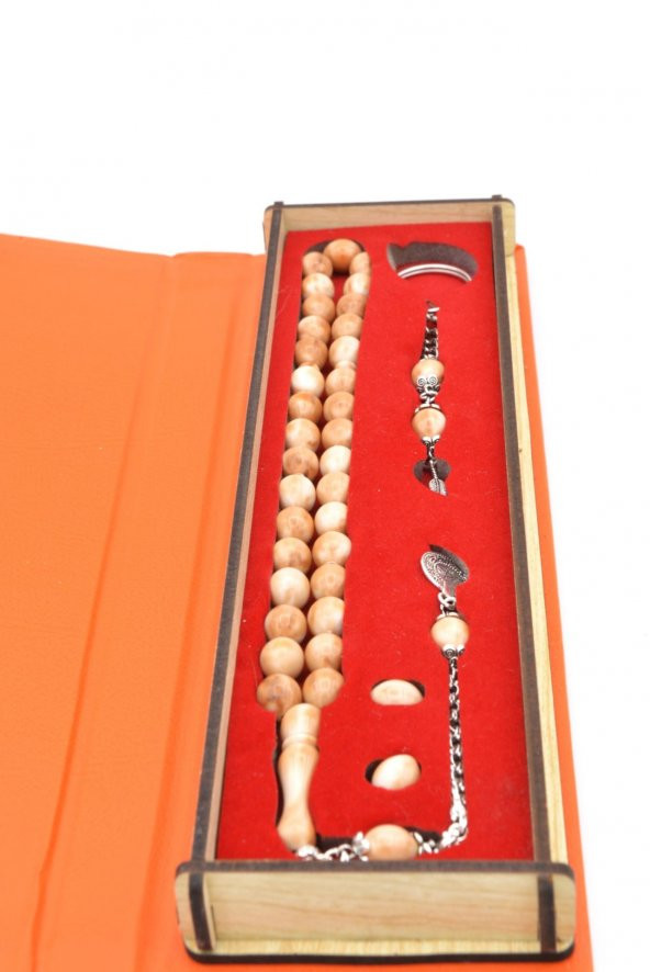 Özel Kutusunda Anahtarlıklı Beyzi Kesim Kahve Katalin Tesbih Seti - 3