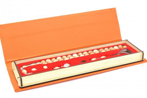 Özel Kutusunda Anahtarlıklı Beyzi Kesim Kahve Katalin Tesbih Seti - 4