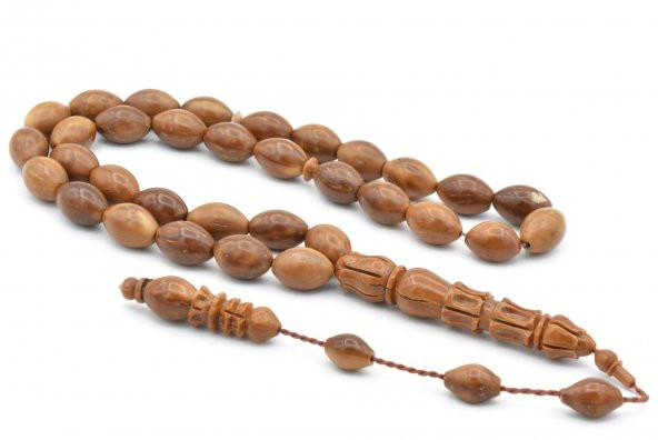 Beyzi Kesim Lale Model Kalem İşi İmameli İri Boy Kuka Tesbih - Resim 2