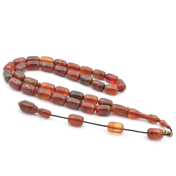 Fares İmzalı Kapsül Kesim Karışık Renk Sıkma Kehribar Tesbih ürün görseli 1