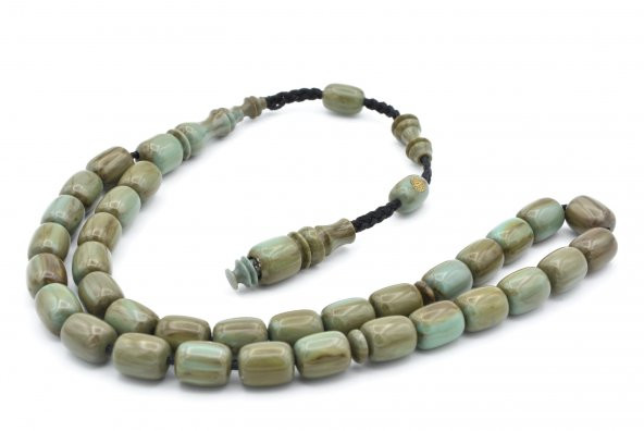 Zübeyir Balkaya İmzalı Kapsül Kesim Hareli Mavi Katalin Tesbih - Resim 3