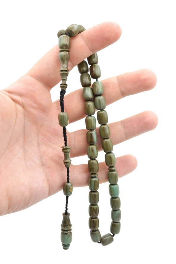 Zübeyir Balkaya İmzalı Kapsül Kesim Hareli Mavi Katalin Tesbih - Resim 4