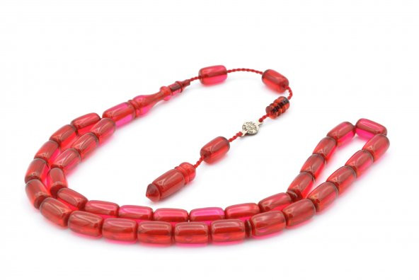 Ahmet Emin Usta İmzalı Neon Pembe Ateş Kehribar Tesbih - 3