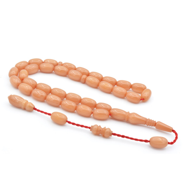 Usta İşi Sistemli Kapsül Kesim İri Boy Beyaz Katalin Tesbih ürün görseli 1