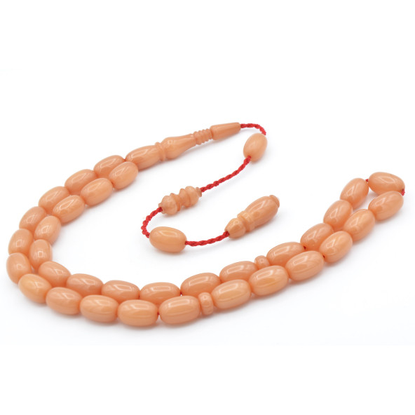 Usta İşi Sistemli Kapsül Kesim İri Boy Beyaz Katalin Tesbih - Resim 2