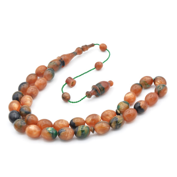 Ahmet Dağ İmzalı Colorist Sedefli Sıkma Kehribar Tesbih 007 - Resim 2