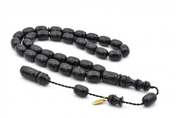 Hakkı Usta İmzalı Kapsül Kesim Siyah Katalin Tesbih ürün görseli 1