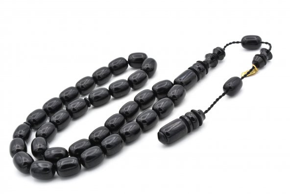 Hakkı Usta İmzalı Kapsül Kesim Siyah Katalin Tesbih - Resim 2