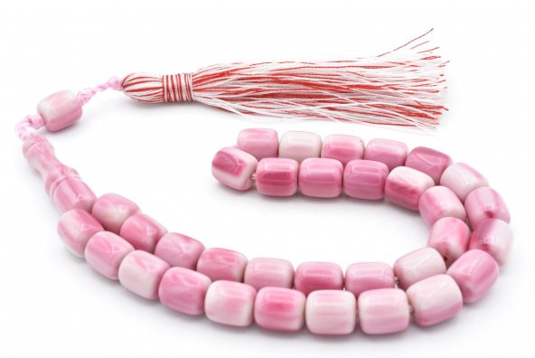 Zeyn Usta İşi Kapsül Model Beyaz Pembe Katalin Tesbih 019 - Resim 3