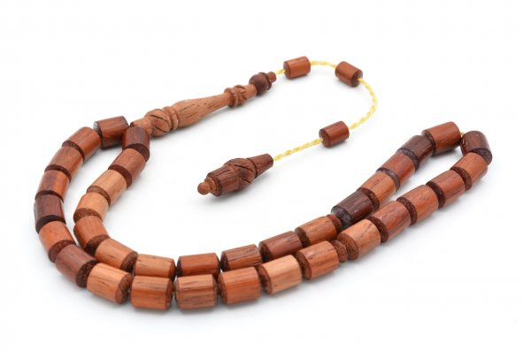 Usta İşi Sistemli Mevlevi İmameli Kapsül Kesim Kan Ağacı Tesbih - Resim 2