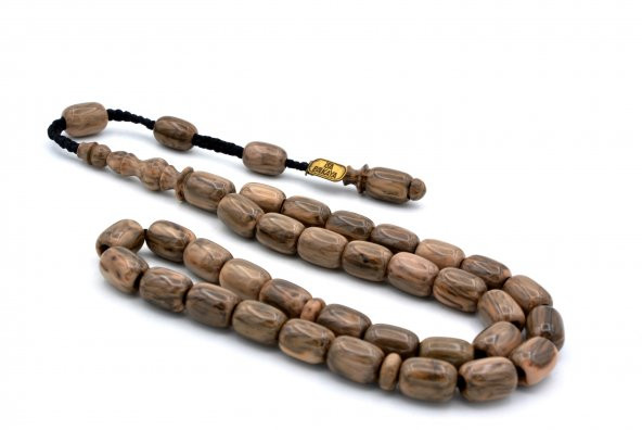 Isa Usta Imzali Çubuk Malzeme Kahverengi Sikma Kehribar Tesbih - Resim 2