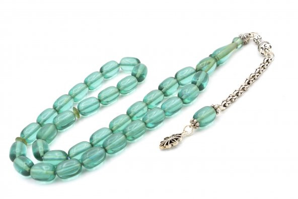 ARNAVUT KAMÇILI KAPSÜL KESİM MAVİ SIKMA KEHRİBAR TESBİH 041 - Resim 2