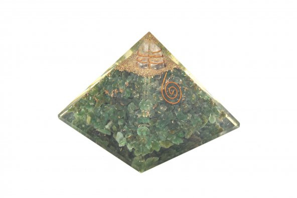 Hakiki Doğal Aventurin Taşı Orgonit Piramit 213 Gram - 1