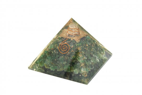 Hakiki Doğal Aventurin Taşı Orgonit Piramit 213 Gram - 2