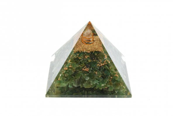 Hakiki Doğal Aventurin Taşı Orgonit Piramit 213 Gram - 3