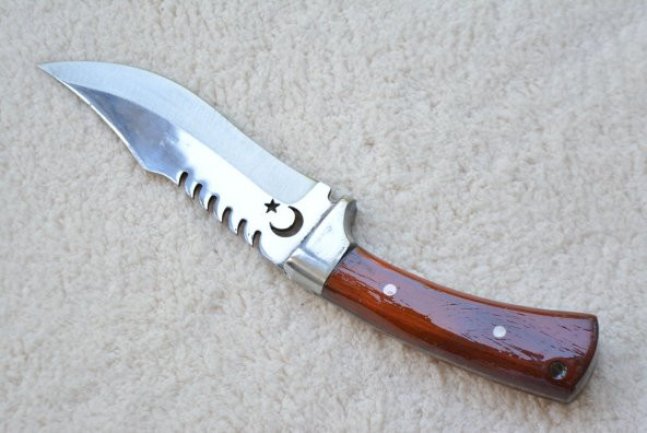26 Cm El Yapımı Paslanmaz Çelik Kılıflı Ay Yıldız Bıçak Çakı - 2