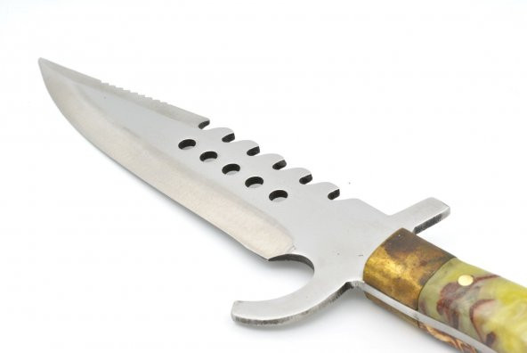 31 Cm El Yapımı Çelik Deri Kılıflı Antika Görünümlü Bıçak Çakı - 3
