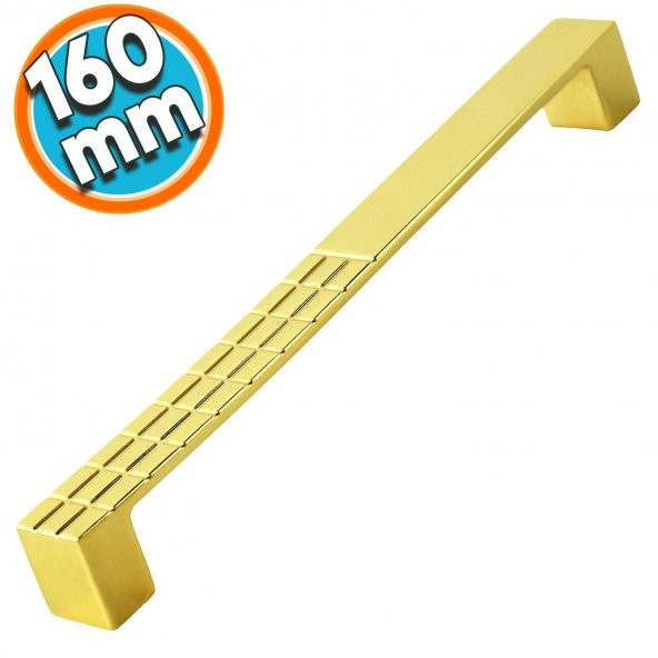 Mobilya Mutfak Dolabı Çekmece  Banyo Dolap Kapak Kulpu Kulbu Altın Gold 160 mm Metal Kulp