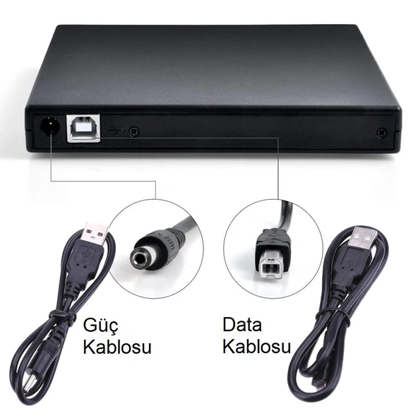 TriLine Harici DVD RW USB 2.0 CD DVD Yazıcı Okuyucu - Resim 2