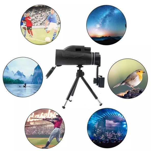 Triline 80X Dürbün Zoom Tek Göz Monoküler HD El Teleskopu - 2