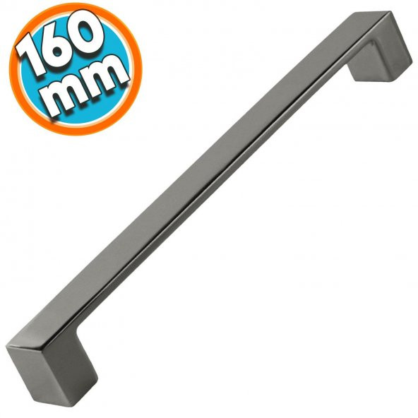 Mobilya Mutfak Dolabı  Banyo Çekmece Dolap Kapak Kulpu Kulbu Füme 160 mm Metal Kulp