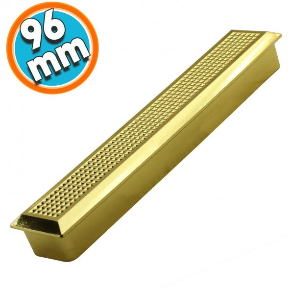 Mobilya Çekmece Dolap Kapak Kulpu Plastik Gold Altın Kulp 96 mm