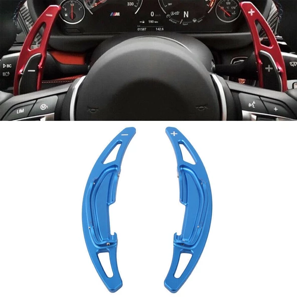 AUTOGP Bmw F32 F33 F36 m4 direksiyon f1 vites kulakçık paddle shift mavi - 2