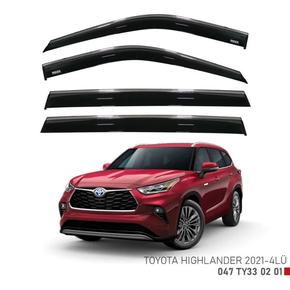 Toyota highlander cam rüzgarlığı kromlu niken 2021+
