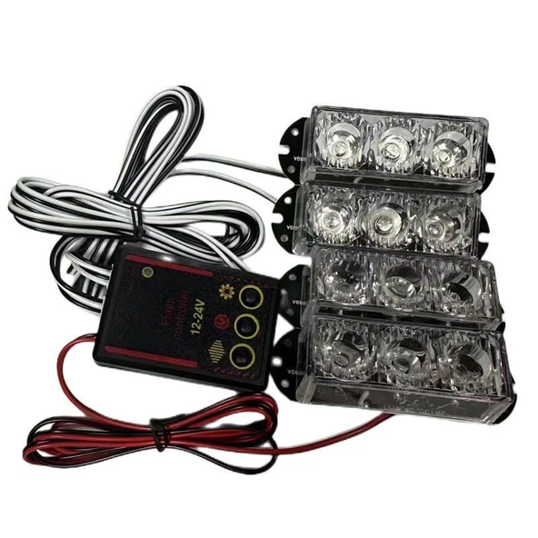 Space Çakar lamba 3x4 led kırmızı kırmızı 12-24v / LAPA534-2