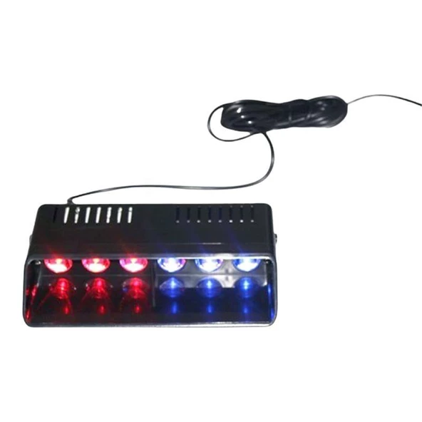 Space Space Flaş Led Çakarlı 6W Kırmızı-Mavi 8 Fonksiyonlu / LAPA174 - Resim 2