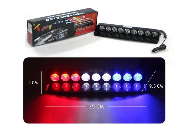 Space Space Flaş Led Çakarlı 27W Kırmızı-Beyaz-Mavi 8 Fonksiyonlu / LAPA175 - Resim 2