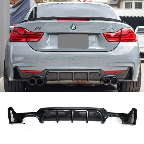 AUTOGP Bmw f32 f33 f36 arka tampon difüzörü 4 çıkış pianoblack 4 serisi ürün görseli 1