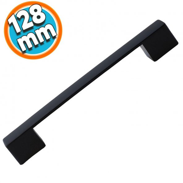 Mobilya Mutfak Dolabı Banyo Çekmece Dolap Kapak Kulpu Kulbu Siyah 128 mm Metal Kulp
