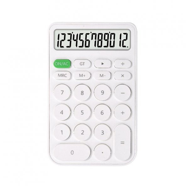 Valkyrie Junno Sevimli Yuvarlak Tuşlu 12 Basamaklı Masaüstü Hesap Makinesi Beyaz - 2