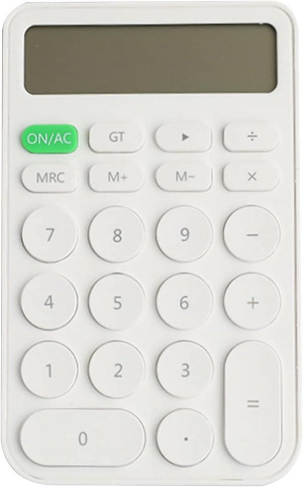Valkyrie Junno Sevimli Yuvarlak Tuşlu 12 Basamaklı Masaüstü Hesap Makinesi Beyaz - 6